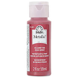 FolkArt Metallic Acrylic Paint - Garnet Red, 59 ml - front of bottle