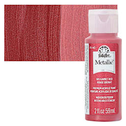 FolkArt Metallic Acrylic Paint - Garnet Red - bottle and swatch