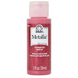 FolkArt Metallic Acrylic Paint - Bright Red, 59 ml