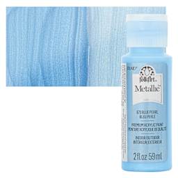 FolkArt Metallic Acrylic Paint - Blue Pearl, 59 ml bottle and swatch