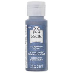FolkArt Metallic Acrylic Paint - Midnight Blue, 59 ml - front of bottle