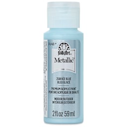 FolkArt Metallic Acrylic Paint - Ice Blue, 59 ml - front of bottle