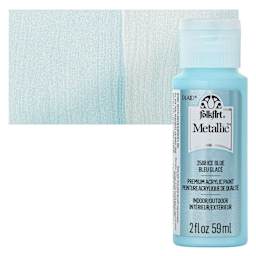 FolkArt Metallic Acrylic Paint - Ice Blue - bottle and swatch