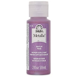 FolkArt Metallic Acrylic Paint - Plum, 59 ml - front of bottle