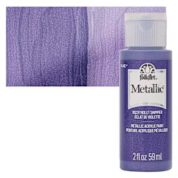 FolkArt Metallic Acrylic Paint - Violet Shimmer, 59 ml bottle and swatch
