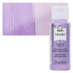 FolkArt Metallic Acrylic Paint - Amethyst, 59 ml bottle and swatch