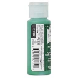 FolkArt Metallic Acrylic Paint - Christmas Green, 59 ml bottle side
