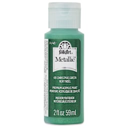 FolkArt Metallic Acrylic Paint - Christmas Green, 59 ml