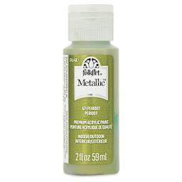 FolkArt Metallic Acrylic Paint - Peridot, 59 ml - front of bottle