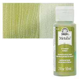 FolkArt Metallic Acrylic Paint - Peridot - bottle and swatch