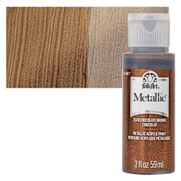 FolkArt Metallic Acrylic Paint - Chocolate Brown, 59 ml bottle and swatch