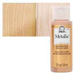 FolkArt Metallic Acrylic Paint - Bronze Metal, 59 ml bottle and swatch