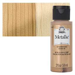 FolkArt Metallic Acrylic Paint - Sahara Gold - bottle and swatch
