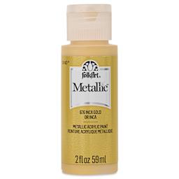 FolkArt Metallic Acrylic Paint - Inca Gold, 59 ml - front of bottle