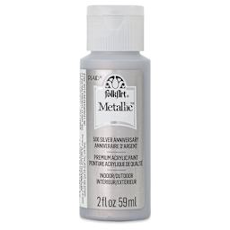 FolkArt Metallic Acrylic Paint - Silver Anniversary, 59 ml - front of bottle
