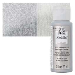 FolkArt Metallic Acrylic Paint - Silver Anniversary - bottle and swatch