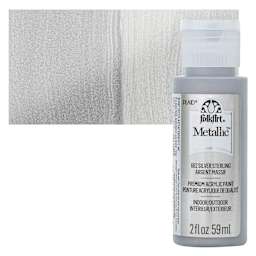 FolkArt Metallic Acrylic Paint - Sterling Silver, 59 ml bottle and swatch
