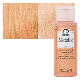 FolkArt Metallic Acrylic Paint - Radiant Copper - bottle and swatch