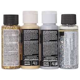 FolkArt Multi-Surface Acrylic Paints - Set of 4, Metallic and Glitterific Colors, 59 ml Bottles back