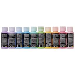 FolkArt Multi-Surface Acrylic Paints - Set of 10, Bright Colors, 59 ml Bottles back