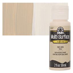 FolkArt Multi-Surface Acrylic Paint - Linen, 59 ml bottle and swatch