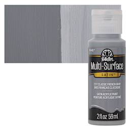 FolkArt Multi-Surface Acrylic Paint - Classic French Gray, 59 ml bottle and swatch
