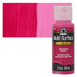 FolkArt Multi-Surface Acrylic Paint - Magenta, 59 ml bottle and swatch