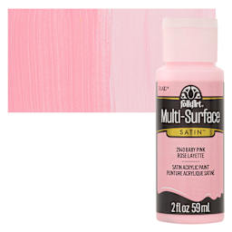 FolkArt Multi-Surface Acrylic Paint - Baby Pink, 59 ml bottle and swatch