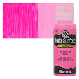 FolkArt Multi-Surface Acrylic Paint - Bright Pink, 59 ml bottle and swatch