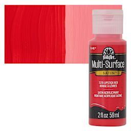 FolkArt Multi-Surface Acrylic Paint - Lipstick Red, 59 ml bottle and swatch