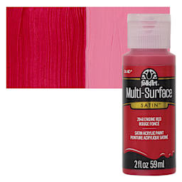 FolkArt Multi-Surface Acrylic Paint - Engine Red, 59 ml bottle and swatch