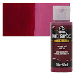 FolkArt Multi-Surface Acrylic Paint - Berry Wine, 59 ml bottle and swatch