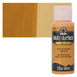 FolkArt Multi-Surface Acrylic Paint - Yellow Ochre, 59 ml bottle and swatch