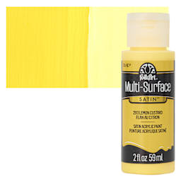 FolkArt Multi-Surface Acrylic Paint - Lemon Custard, 59 ml bottle and swatch