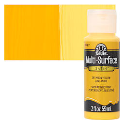 FolkArt Multi-Surface Acrylic Paint - Moon Yellow, 59 ml bottle and swatch