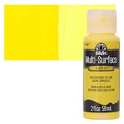 FolkArt Multi-Surface Acrylic Paint - Daffodil Yellow, 59 ml bottle and swatch
