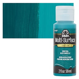 FolkArt Multi-Surface Acrylic Paint - Teal, 59 ml bottle and swatch