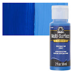 FolkArt Multi-Surface Acrylic Paint - Cobalt Hue, 59 ml bottle and swatch