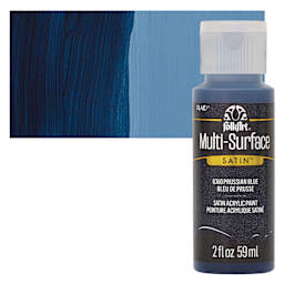 FolkArt Multi-Surface Acrylic Paint - Prussian Blue, 59 ml bottle and swatch
