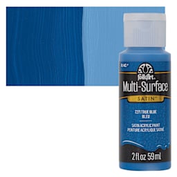 FolkArt Multi-Surface Acrylic Paint - True Blue, 59 ml bottle and swatch