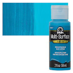 FolkArt Multi-Surface Acrylic Paint - Cayman Blue, 59 ml bottle and swatch