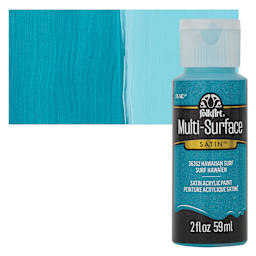 FolkArt Multi-Surface Acrylic Paint - Hawaiian Surf, 59 ml bottle and swatch