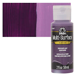 FolkArt Multi-Surface Acrylic Paint - Eggplant, 59 ml bottle and swatch