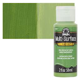FolkArt Multi-Surface Acrylic Paint - Fresh Cut Grass, 59 ml bottle and swatch