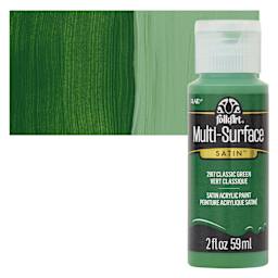FolkArt Multi-Surface Acrylic Paint - Classic Green, 59 ml bottle and swatch