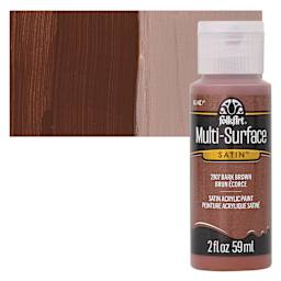 FolkArt Multi-Surface Acrylic Paint - Bark Brown, 59 ml bottle and swatch