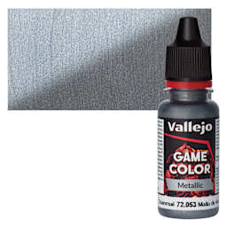 Vallejo Game Color Acrylic Paint - Chainmail - Bottle and Swatch