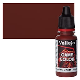 Vallejo Game Color Acrylic Paint - Dark Fleshtone - Bottle and Swatch
