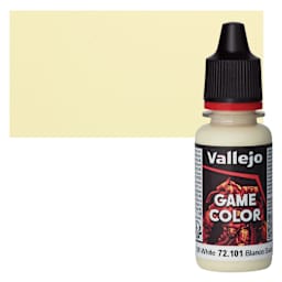 Vallejo Game Color Acrylic Paint - Off-White - Bottle and Swatch