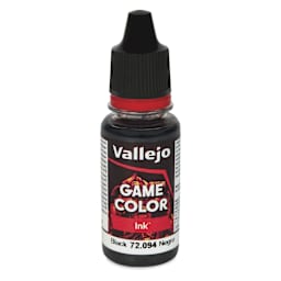 Vallejo Game Color Acrylic Ink - Black, 18 ml - front of bottle